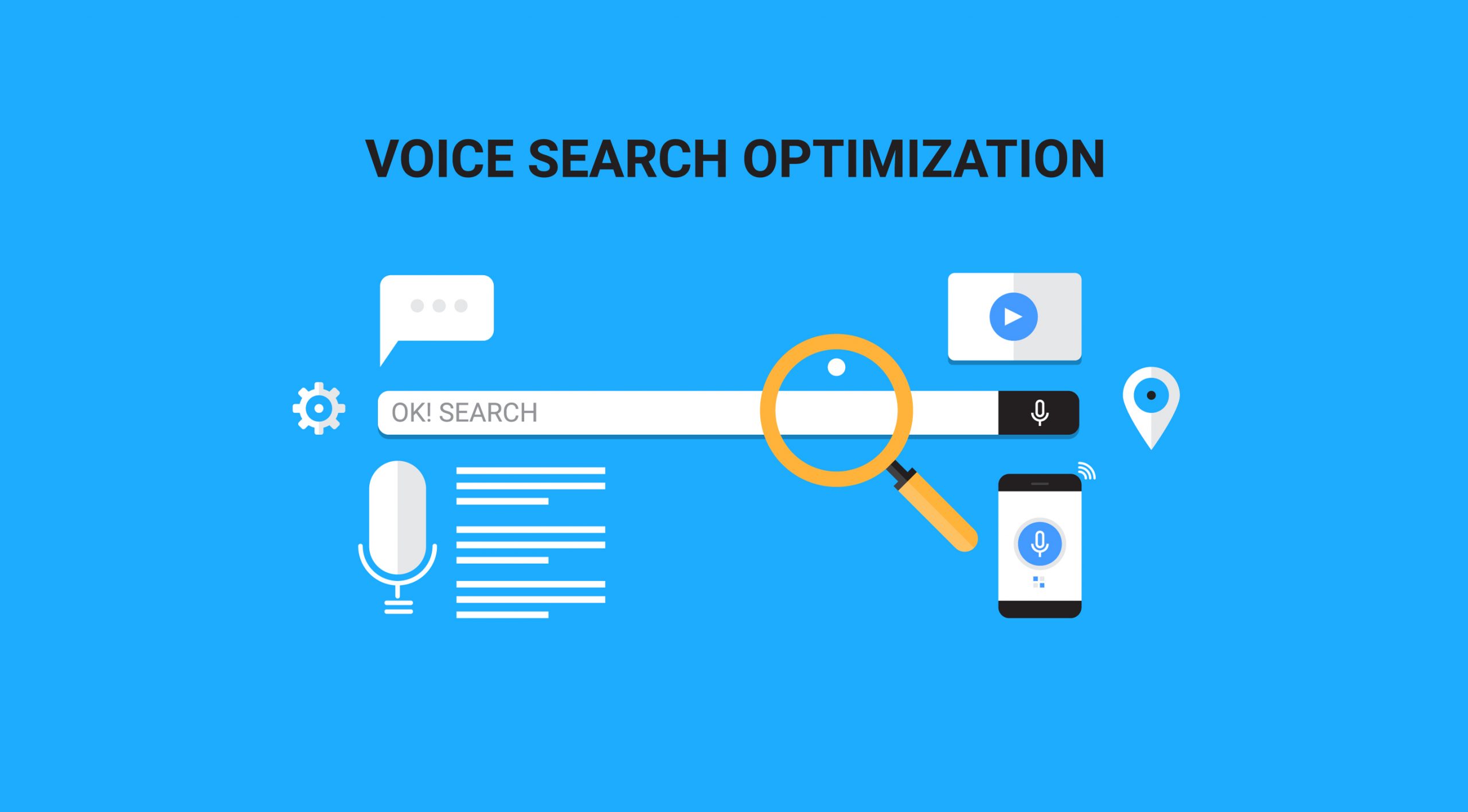 voice search optimization flat vector banner illustration with icons-img-blog