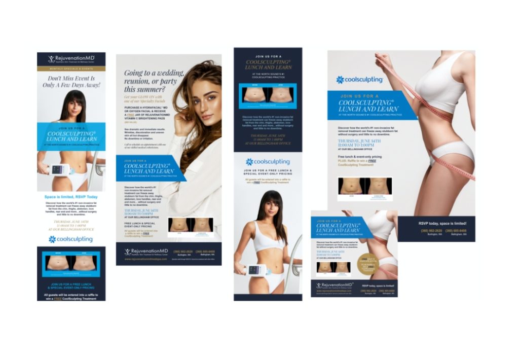 Collection of marketing material promoting CoolSculpting