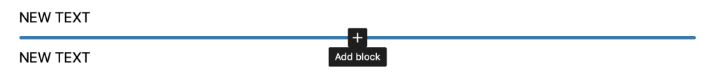 Block editor addition sign on wordpress