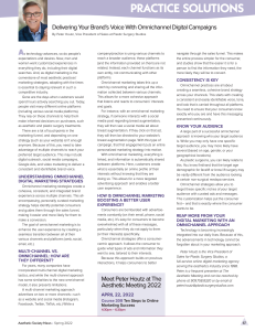 Aesthetic Society Spring 2022 page 67 showing article on omnichannel marketing