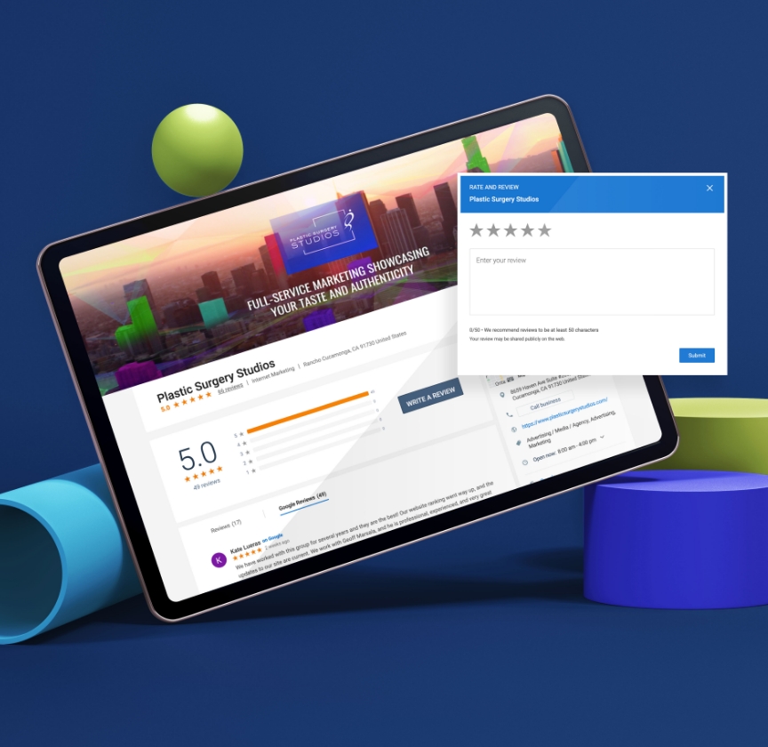 Plastic surgery studios Reviews page on Birdeye