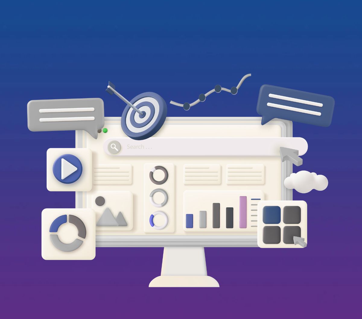 social media concept in graph