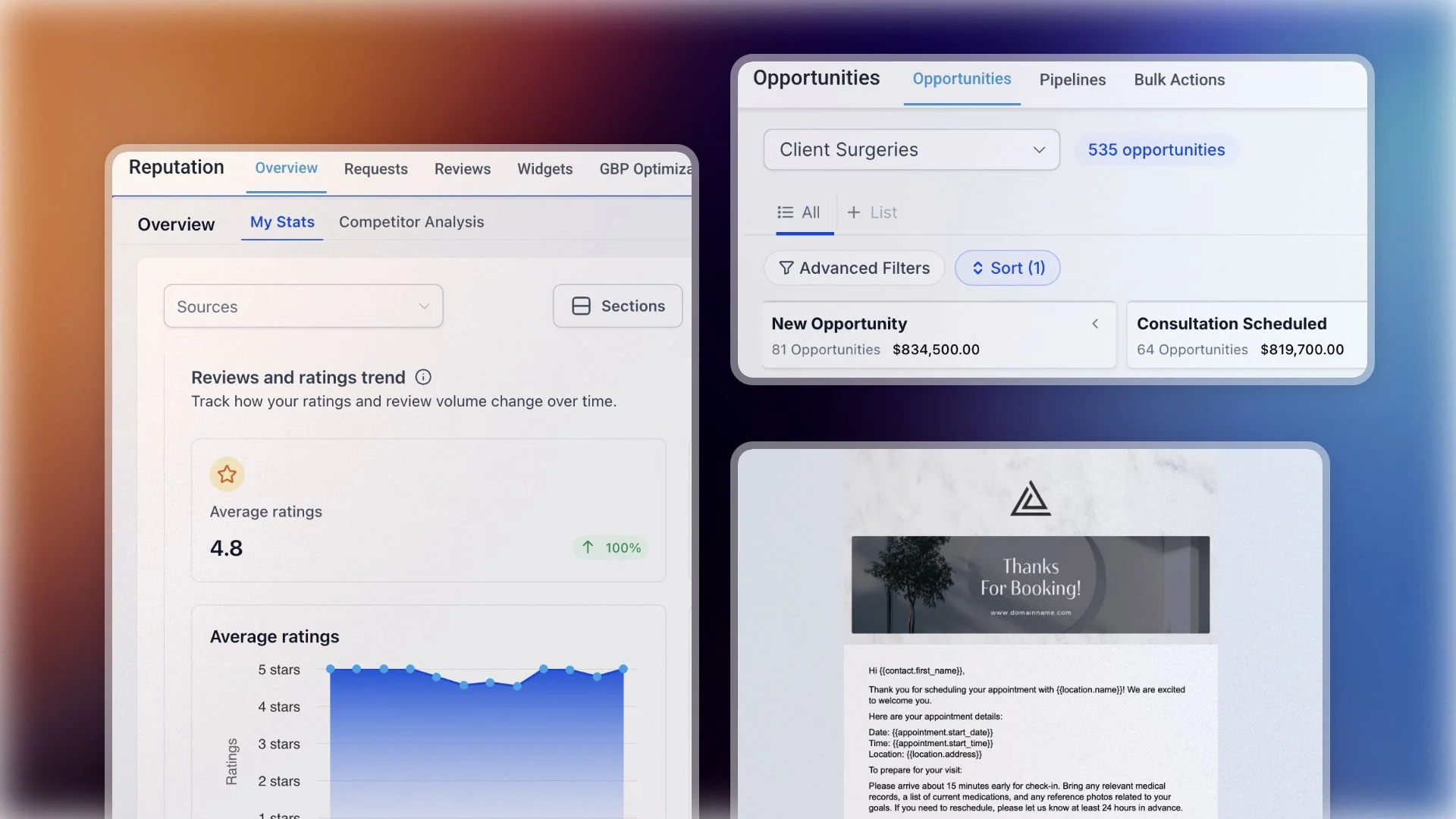 StudiosCRM pipeline,reputation